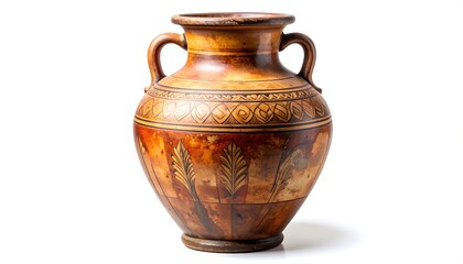 Ancient terracotta vase with ornate designs