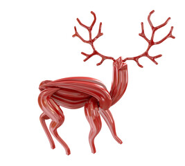 This is an abstract deer bust sculpture.
