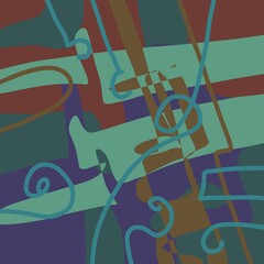 Minimal abstract image for printing. Picture for modern interiors. The picture is painted by hand on a tablet. © neurostructure