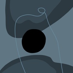 Minimal abstract image for printing. Picture for modern interiors. The picture is painted by hand on a tablet. © neurostructure