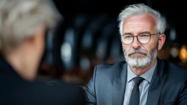 Consultant interviewing client to explore various tax breaks applicable to innovative research projects in a conference room.