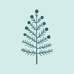 Christmas tree hand drawing simple illustration