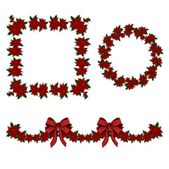 Set of festive Christmas wreaths and holiday decorations. Greeting cards, invitations, posters, planners, clipart.. Cozy and cheerful winter illustrations full of seasonal charm and holiday spirit