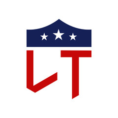 Patriotic LT Logo Design. Letter LT Patriotic American Logo Design for Political Campaign and any USA Event.