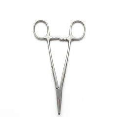 surgical forceps on white background
