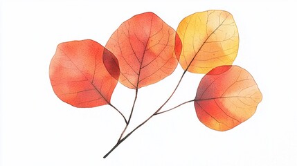 Delicate autumn leaves
