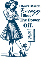 Retro Woman with Empowering Quote 