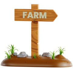High quality illustration of Farm Sign in an agricultural, symbolizing farming, sustainability, and the importance of food production.