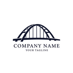 Elegant arched bridge logo design template for a corporate business identity.