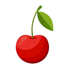 red apple with leaves