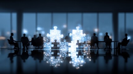 Obraz premium Team Collaboration and Networking at Business Meeting for Decision-Making and Leadership Goals