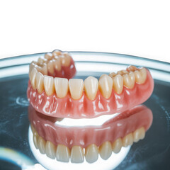 Obraz premium 3d rendered realistic denture set isolated on transparent background