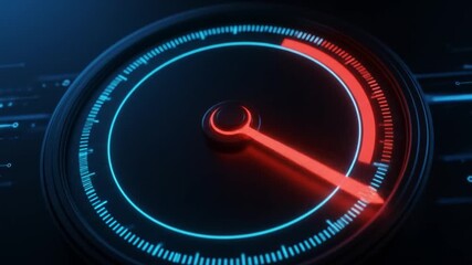 Speedometer Accelerating - Digital Technology, Data Transfer, and High-Speed Connection. - Powered by Adobe