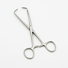 surgical forceps on white background