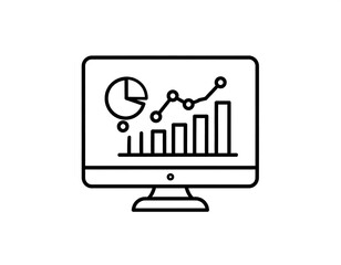 Computer screen displaying charts