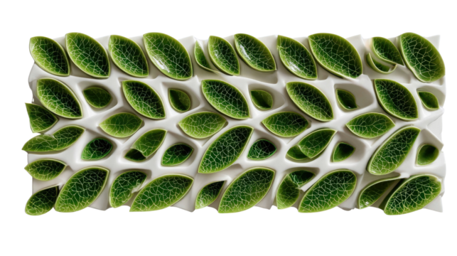 Botanical Puzzle: Intricate arrangement of meticulously crafted leaves, arranged in a visually captivating pattern. An artistic representation of nature's elegance and design.