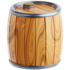 High quality illustration of Wooden Barrel in an agricultural, symbolizing farming, sustainability, and the importance of food production.