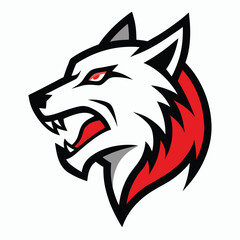 Obraz premium Powerful Wolf Head Mascot Logo Howling Strong Style
