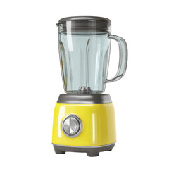 Retro Style Yellow and Gray Blender with Glass Jar on Black Background kitchen appliance small appliance, Isolated On White, Png Transparent, Cut Out