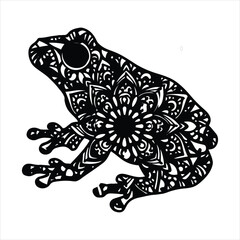 Intricate mandala frog design ornamental creature art whimsical amphibian nature inspired pattern