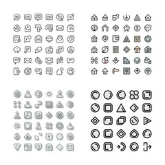 Neo Minimal Negative Space Line Art Vector Icons, Bold Scalable Outline Pack.