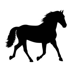 Horse silhouette vector illustration for equestrian design projects and animal themed graphics design needs
