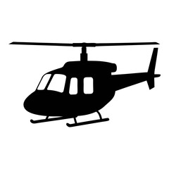 Helicopter silhouette vector graphic aviation transportation black and white image design element