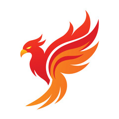 Fototapeta premium Soaring Phoenix Mascot Logo Fiery Feathers Rising Style