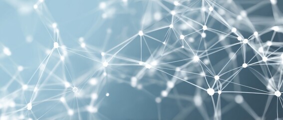 Abstract network of interconnected points and lines on a muted background