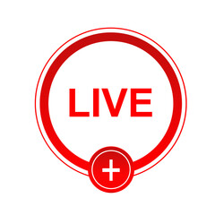 Live streaming icon, symbol and button of live streaming