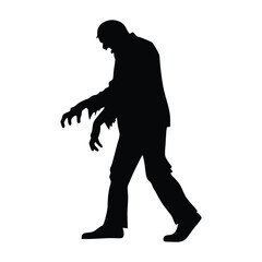 Zombie silhouette vector illustration for halloween themed designs and scary movie concepts design element