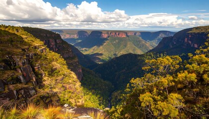 Dramatic mountain vista, canyon view