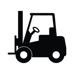Forklift truck vector icon illustration, material handling equipment, warehouse vehicle design element