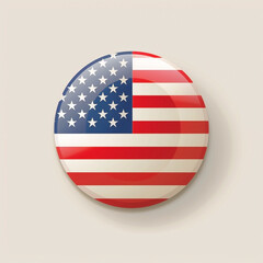 American flag button featuring stars and stripes patriotism and national identity design concept