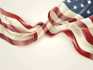 Waving American Flag Illustration for Patriotic Themes and National Holidays
