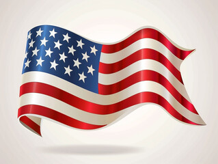 Waving United States Flag Illustrating Patriotism and National Symbolism