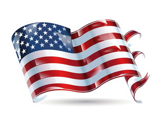 A captivating glossy american flag illustration conveying patriotism and national identity