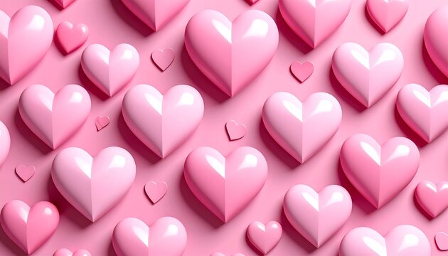 A backdrop of pink hearts - Powered by Adobe
