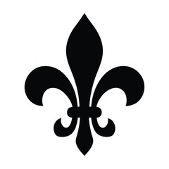 Fleur de lis vector illustration, french lily symbol, heraldic design element, royal emblem design © black man