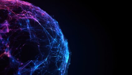 Abstract sphere of interconnected lines