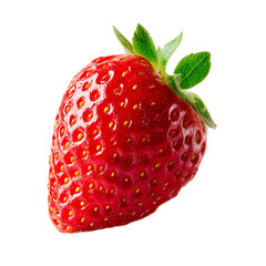 Fresh strawberry vibrant red color isolated on white symbolizing health organic eating dessert recipes food branding diet lifestyle and culinary visuals