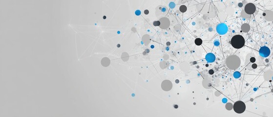 Abstract network graphic with interconnected circles