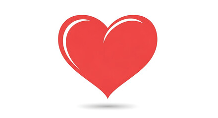 Vector illustration of a glossy red heart shape. A classic symbol for romance, Valentine's Day, and health, isolated on a white background