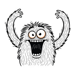 Obraz premium This fuzzy monster is excited and ready to play.