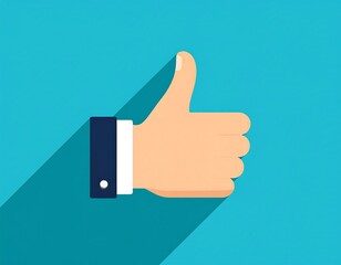 Flat design hand giving a thumbs up