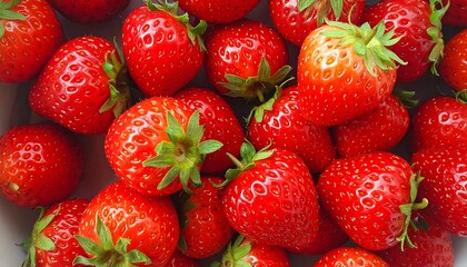 Close-up view of many fresh strawberries