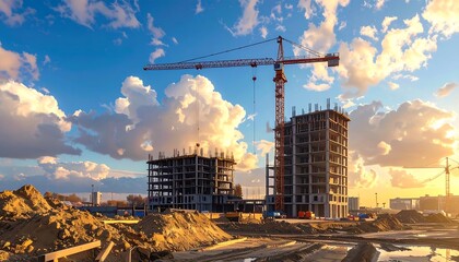 Construction site at sunset (1)