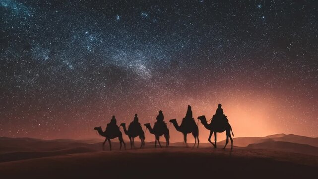 Three wise men desert journey