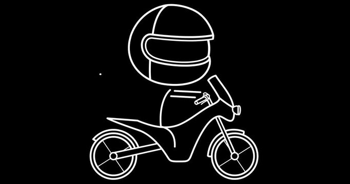 A boy on a motorcycle.
