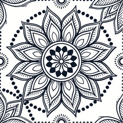 Intricate mehndi henna mandala design vector illustration fusion of modern and traditional art vector